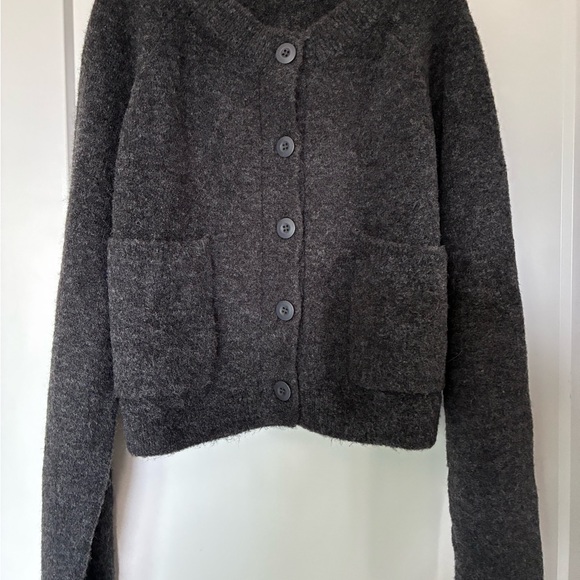 Zara Gray Button-Up Cardigan - Picture 1 of 5